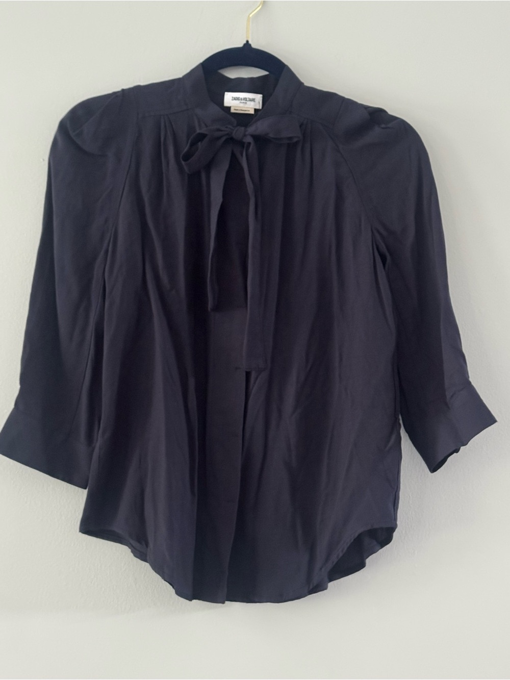 Zadig & Voltaire Navy Tie-Front Blouse